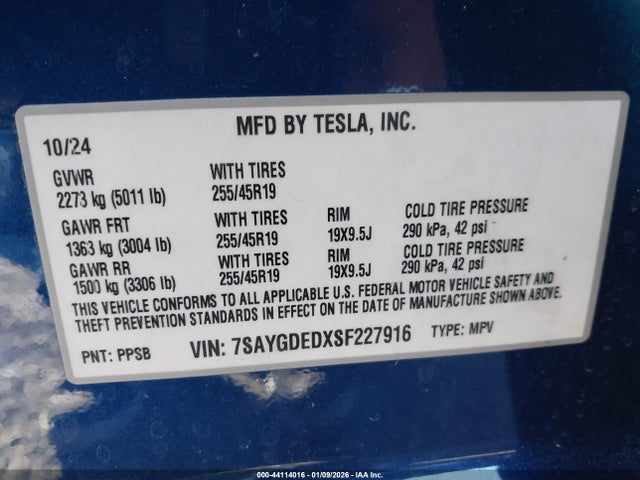 2025 TESLA MODEL Y 7SAYGDEDXSF227916 Photo 8