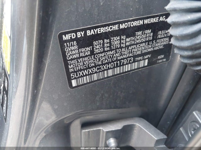5UXWX9C3XH0T17973 BMW X3 Xdrive28i