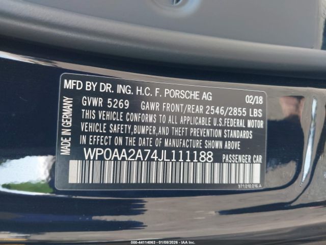 2018 PORSCHE PANAMERA WP0AA2A74JL111188 Photo 8