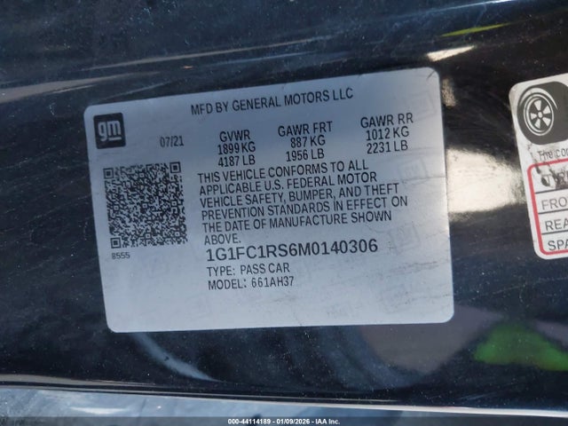 1G1FC1RS6M0140306 Chevrolet Camaro Rwd 2lt