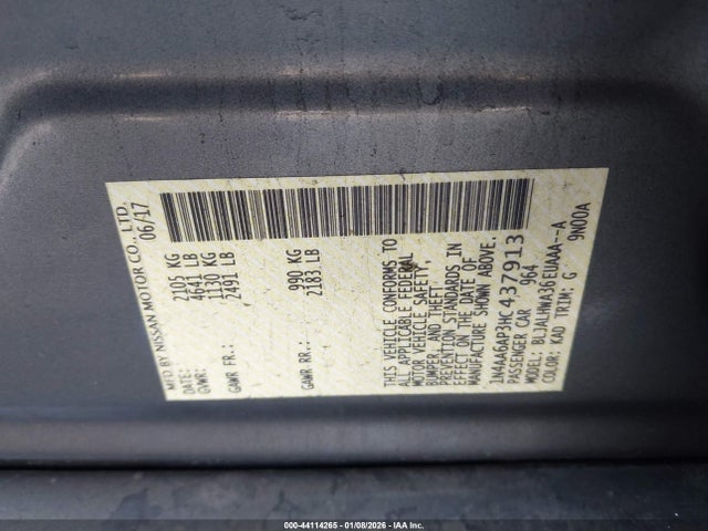 1N4AA6AP3HC437913 Nissan Maxima 3.5 Platinum