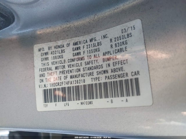 1HGCR2F74FA136218 Honda ACCORD EX