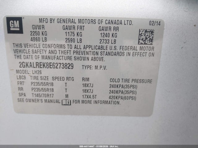2GKALREK8E6273829 GMC Terrain Sle-2