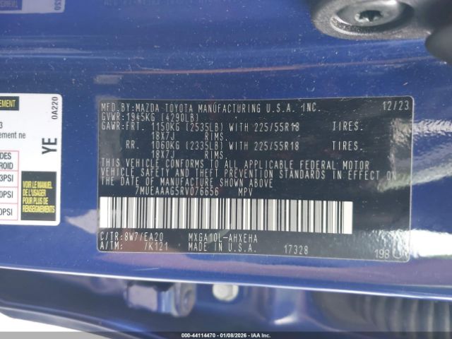 2024 TOYOTA COROLLA CROSS 7MUEAAAG5RV076656 Photo 8