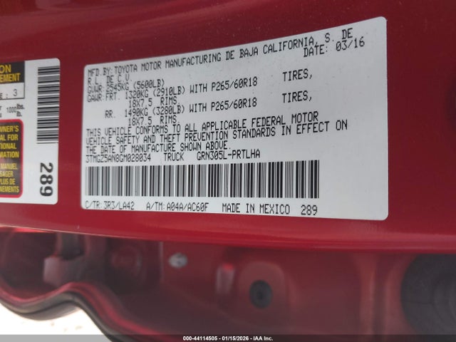 3TMGZ5AN8GM028034 Toyota Tacoma Limited