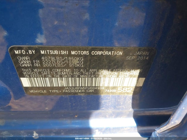 2015 MITSUBISHI LANCER JA32U8FW5FU004939 Photo 8