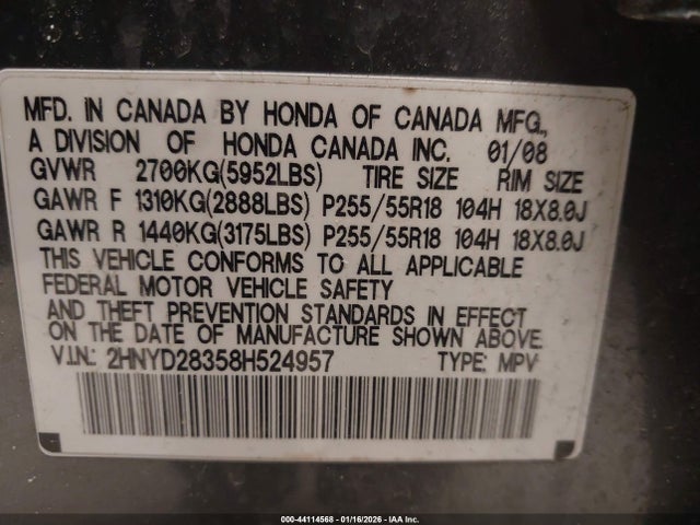2008 ACURA MDX 2HNYD28358H524957 Photo 8