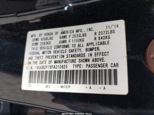 2015 ACURA TLX 19UUB2F79FA010820 Photo 8