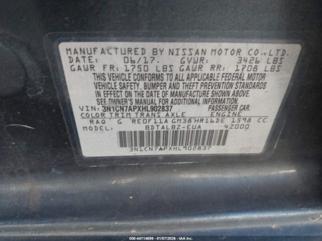 2017 NISSAN VERSA 3N1CN7APXHL902837 Photo 8