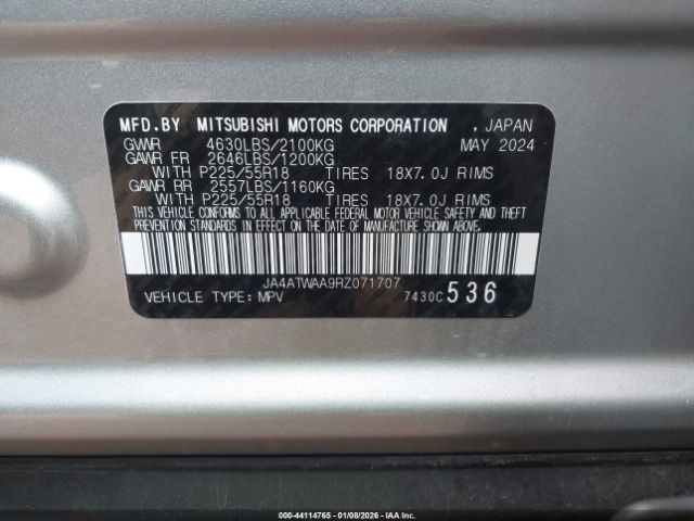 2024 MITSUBISHI ECLIPSE CROSS JA4ATWAA9RZ071707 Photo 8