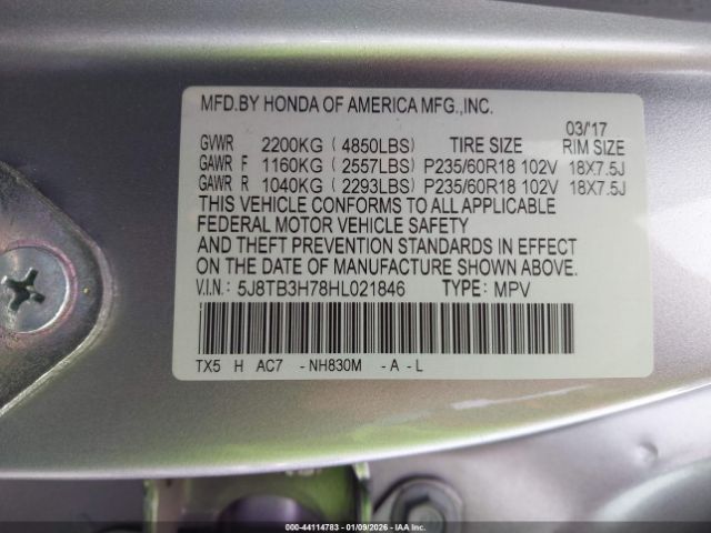 2017 ACURA RDX 5J8TB3H78HL021846 Photo 8