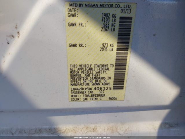 2013 NISSAN LEAF 1N4AZ0CP3DC406125 Photo 8