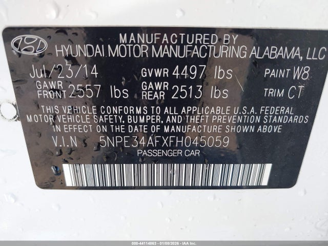 5NPE34AFXFH045059 Hyundai Sonata Sport