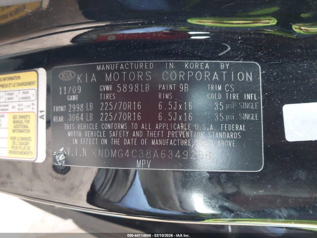 2010 KIA SEDONA KNDMG4C38A6349268 Photo 8