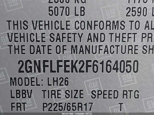 2GNFLFEK2F6164050 Chevrolet EQUINOX 1LT