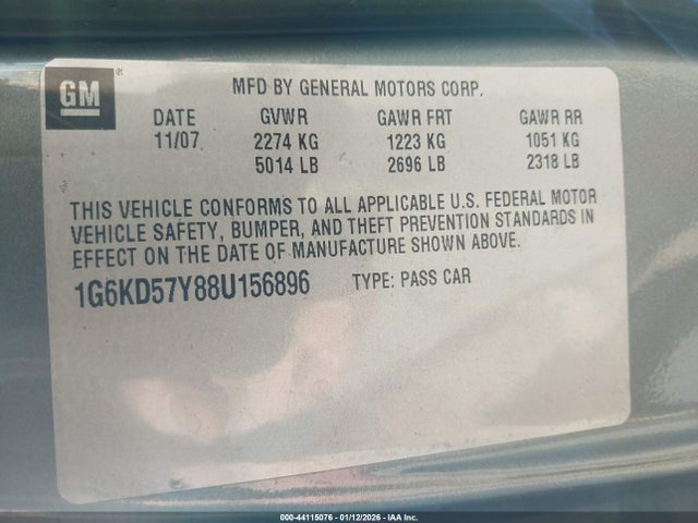 2008 CADILLAC DTS 1G6KD57Y88U156896 Photo 8