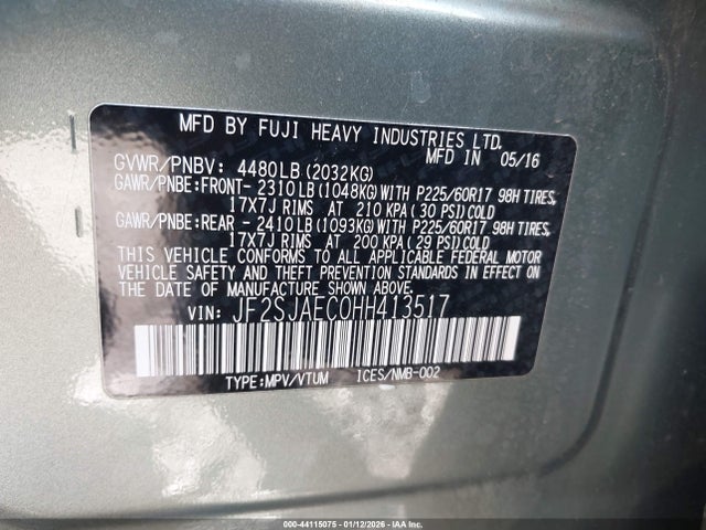 2017 SUBARU FORESTER JF2SJAEC0HH413517 Photo 8