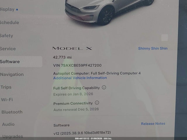7SAXCBE59PF427200 Tesla Model X Dual Motor All-wheel Drive/standard Range