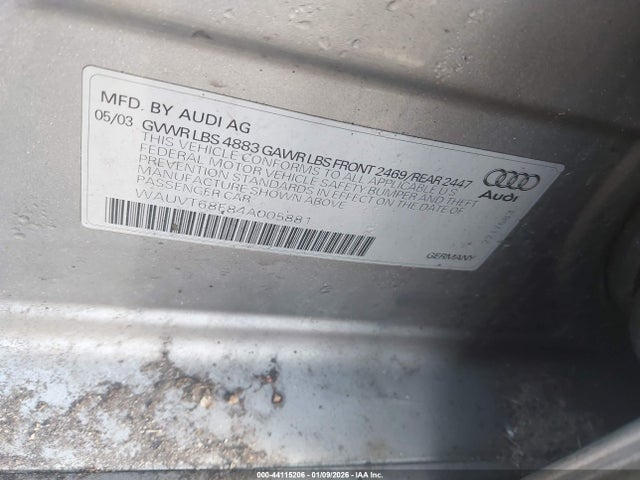 2004 AUDI A4 WAUVT68E84A005881 Photo 8