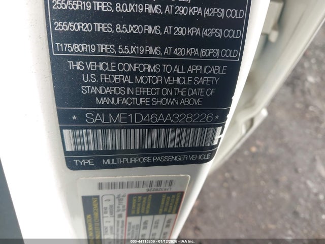 Продаж на аукціоні авто 2010 Land Rover Range Rover Hse, vin: SALME1D46AA328226, номер лоту: 44115209