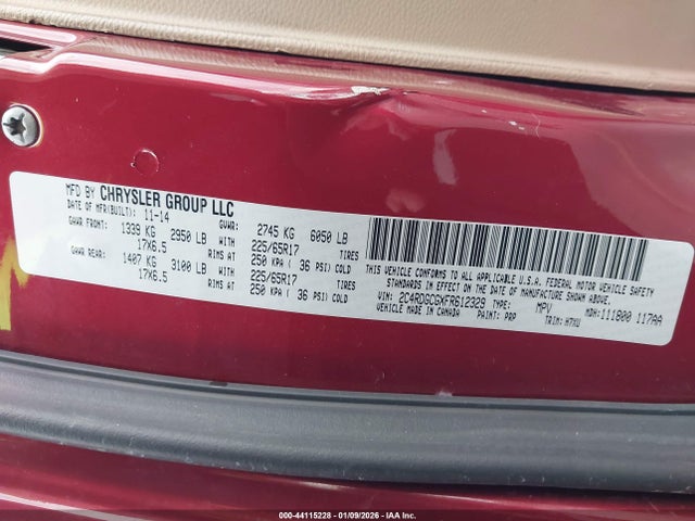 2015 DODGE GRAND CARAVAN 2C4RDGCGXFR612329 Photo 8