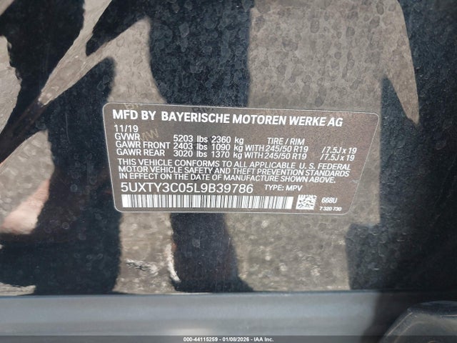 BMW X3 Sdrive30i 2020 5UXTY3C05L9B39786 Image 9