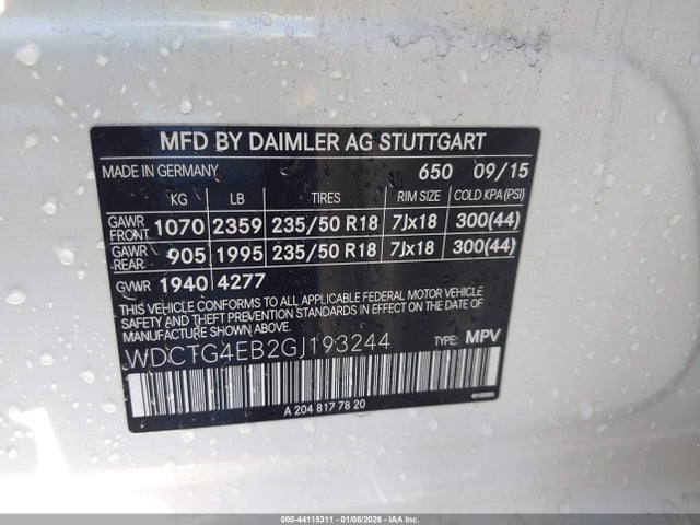 2016 MERCEDES-BENZ GLA 250 WDCTG4EB2GJ193244 Photo 8