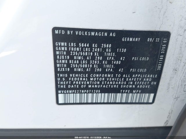 Volkswagen ID.4 PRO 2022 WVGRMPE27NP071205 Image 9