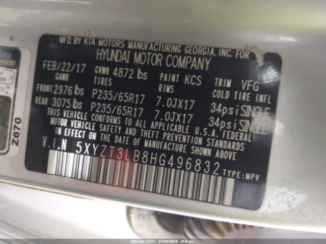 2017 HYUNDAI SANTA FE SPORT 5XYZT3LB8HG496832 Photo 8