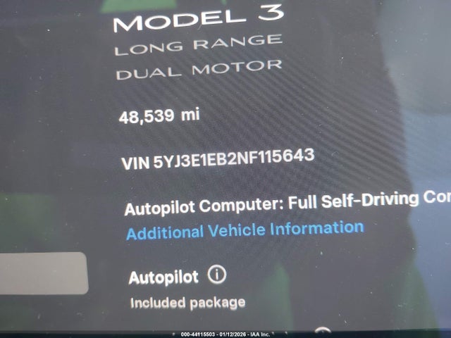 2022 TESLA MODEL 3 5YJ3E1EB2NF115643 Photo 8