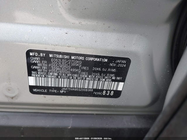 2025 MITSUBISHI OUTLANDER PHEV JA4T5VA95SZ008368 Photo 8