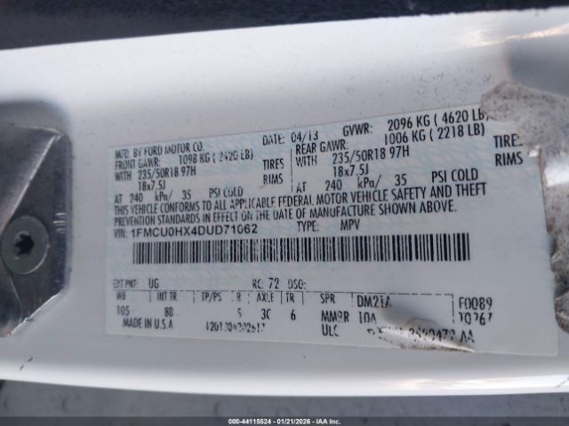 2013 FORD ESCAPE 1FMCU0HX4DUD71062 Photo 8