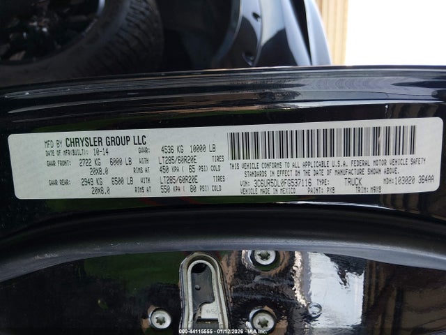 44115555 :رقم المزاد ، 3C6UR5DL0FG537116 vin ، 2015 Ram 2500 Big Horn مزاد بيع