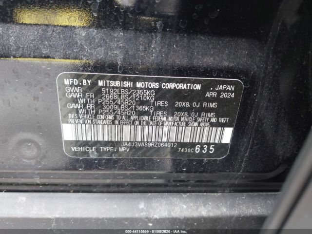 2024 MITSUBISHI OUTLANDER JA4J3VA89RZ064912 Photo 8