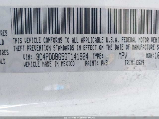 3C4PDDBG5GT141924 Dodge Journey Sxt