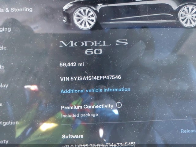2014 TESLA MODEL S 5YJSA1S14EFP47546 Photo 6
