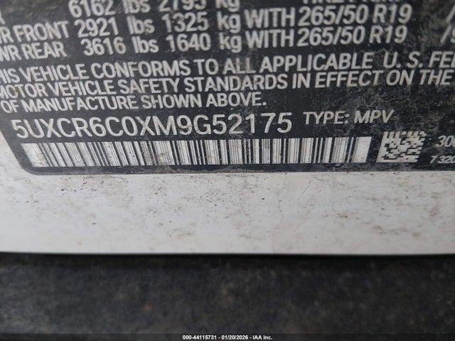 Продаж на аукціоні авто 2021 Bmw X5 Xdrive40i, vin: 5UXCR6C0XM9G52175, номер лоту: 44115731