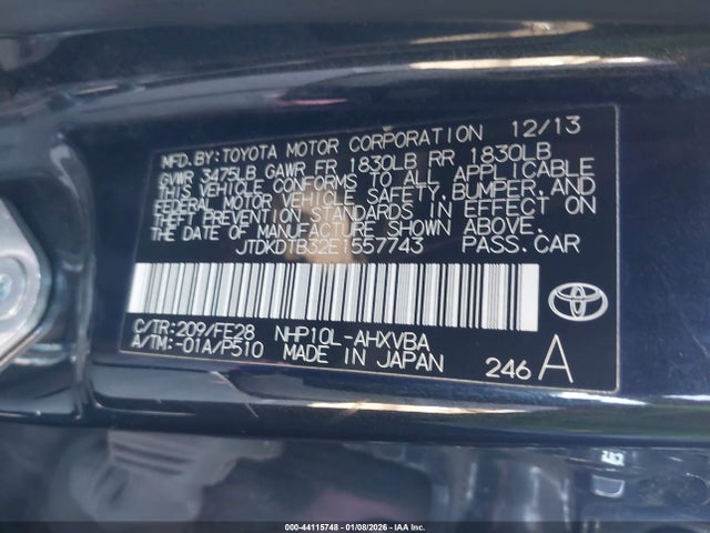 Toyota Prius C One 2014 JTDKDTB32E1557743 Image 9