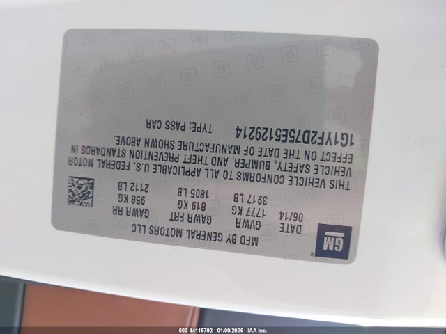 Aukcja sprzedaży 2014 Chevrolet Corvette Stingray, vin: 1G1YF2D75E5129214, numer aukcji: 44115792