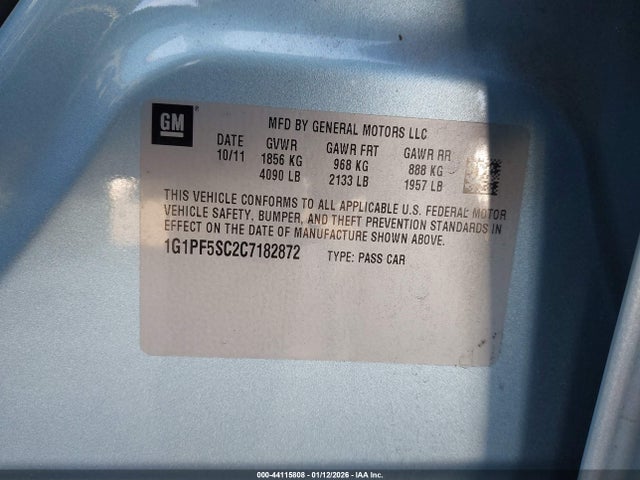 2012 CHEVROLET CRUZE 1G1PF5SC2C7182872 Photo 8