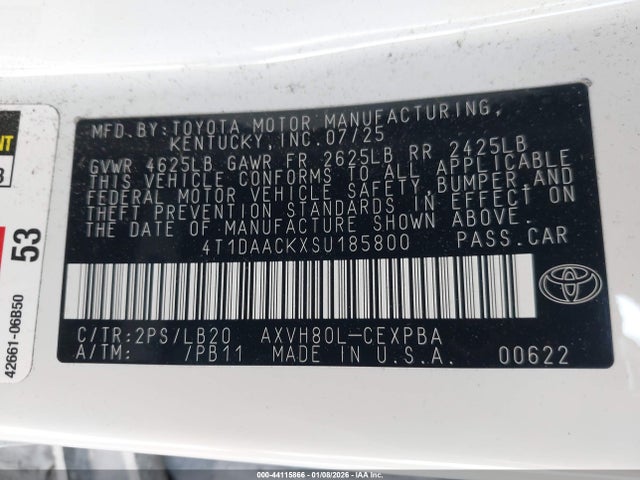 Toyota CAMRY XSE 2025 4T1DAACKXSU185800 Image 9