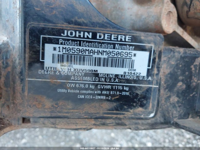 John Deere Xuv590m 2022 1M0590MAHNM050695 Image 10