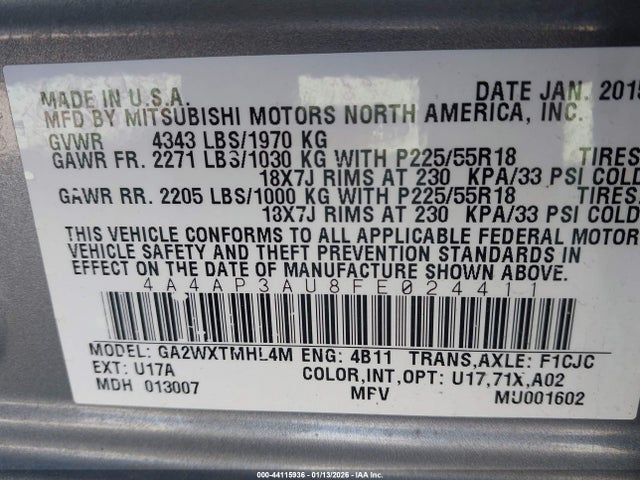 Продаж на аукціоні авто 2015 Mitsubishi Outlander Sport Es, vin: 4A4AP3AU8FE024411, номер лоту: 44115936