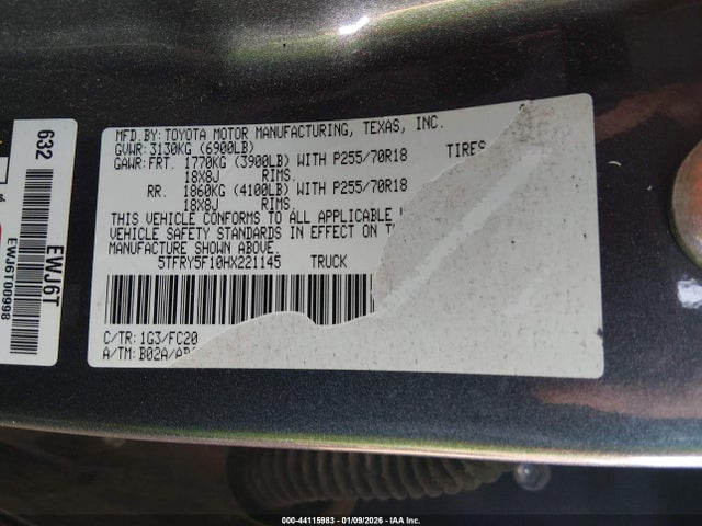 2017 TOYOTA TUNDRA 5TFRY5F10HX221145 Photo 8