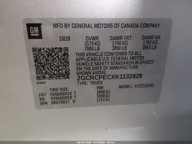 2GCRCPECXK1132829 Chevrolet Silverado 1500 Ld Lt