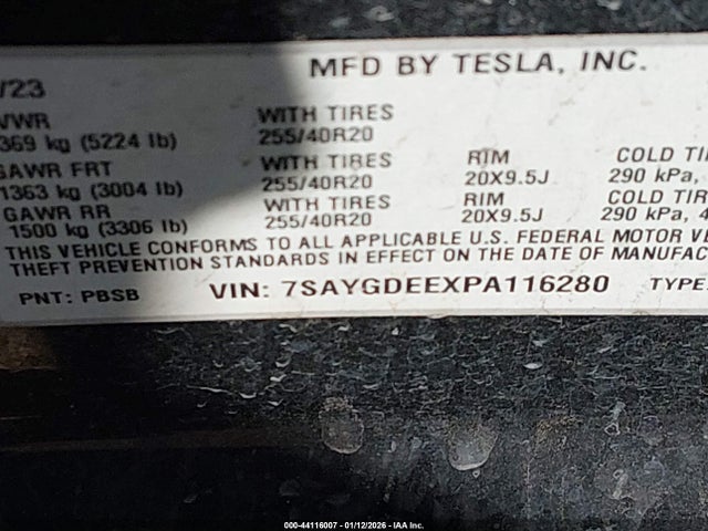 7SAYGDEEXPA116280 Tesla Model Y Awd/long Range Dual Motor All-wheel Drive