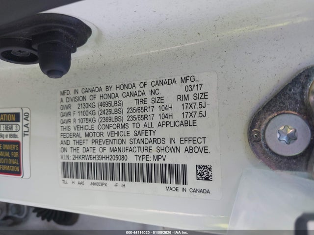 2HKRW6H39HH205080 Honda CR-V LX