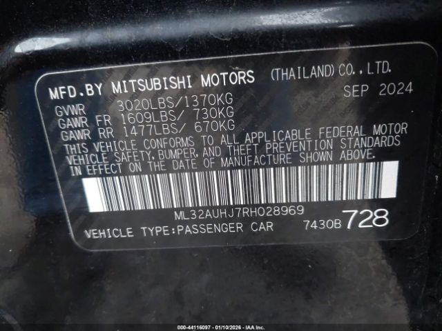 2024 MITSUBISHI MIRAGE ML32AUHJ7RH028969 Photo 8