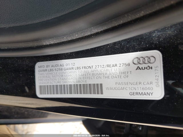 2012 AUDI A6 WAUGGAFC1CN116040 Photo 8