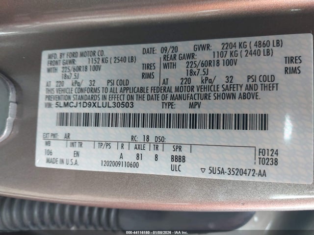 5LMCJ1D9XLUL30503 Lincoln Corsair Standard